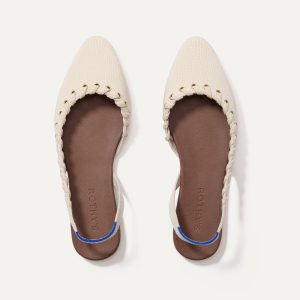 The Almond Slingback - Eyelet Ivory
